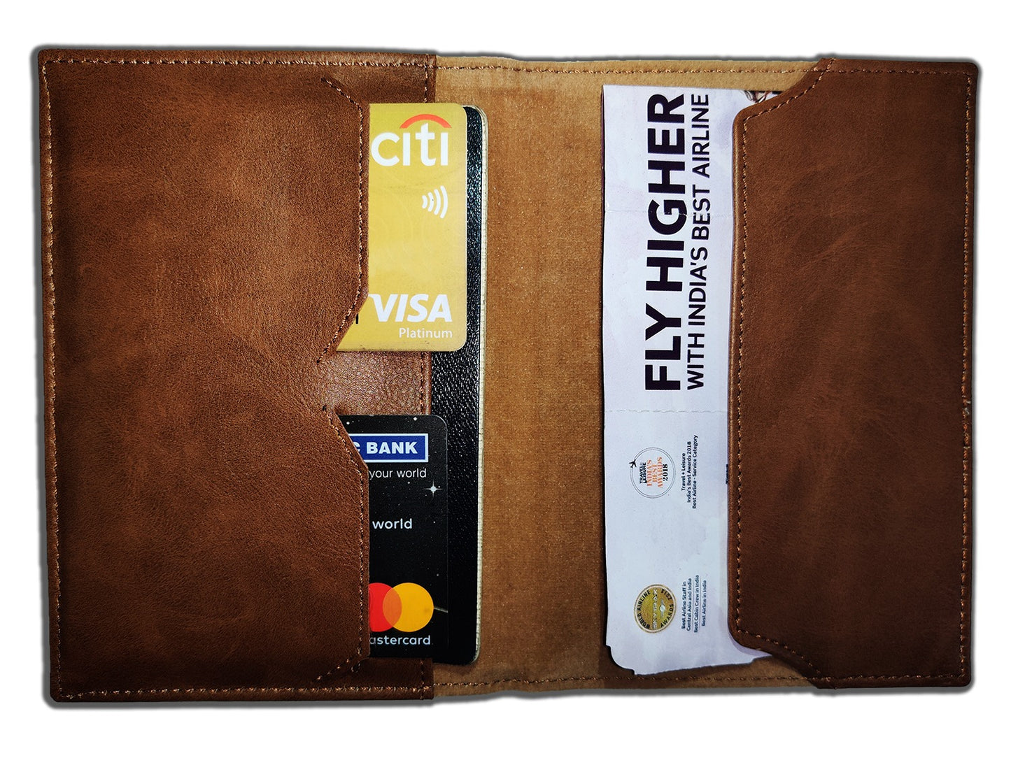 Vegan Leather Canvas Travel Photography Passport Cover Holder