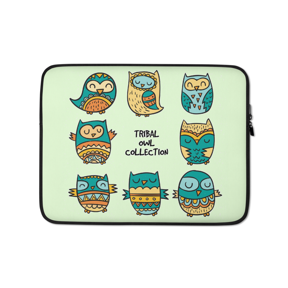 Laptop sleeve Tribal Art Owl
