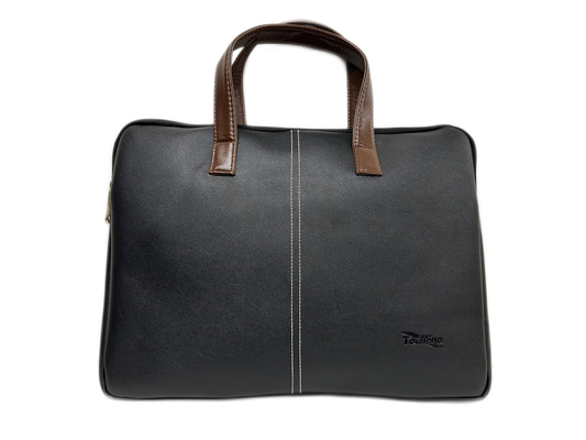 Tediline Vegan Leather Zippered with Grab Handles and Internal Pocket Laptop Sleeve/Cover BLACK