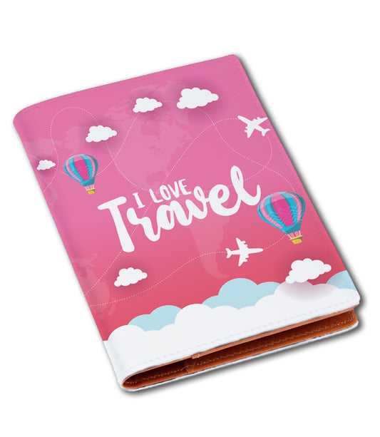 Vegan Leather Love to Travel Canvas Passport Cover/Holder