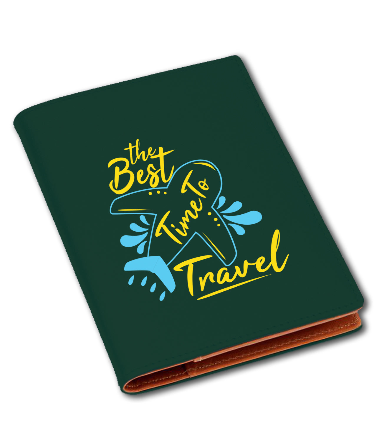 Vegan Leather Best Time to Travel Canvas Passport Cover/Holder