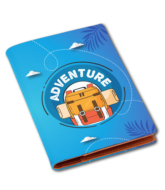 Vegan Leather Adventure Canvas Passport Cover Holder