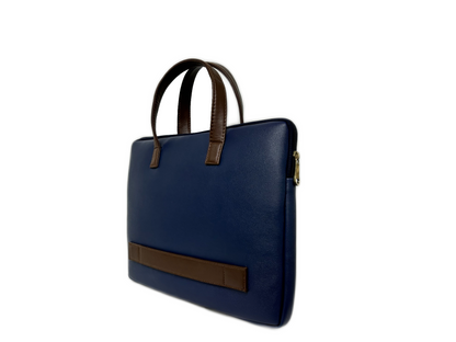 Tediline Vegan Leather Zippered with Grab Handles and Internal Pocket Laptop Sleeve/Cover BLUE